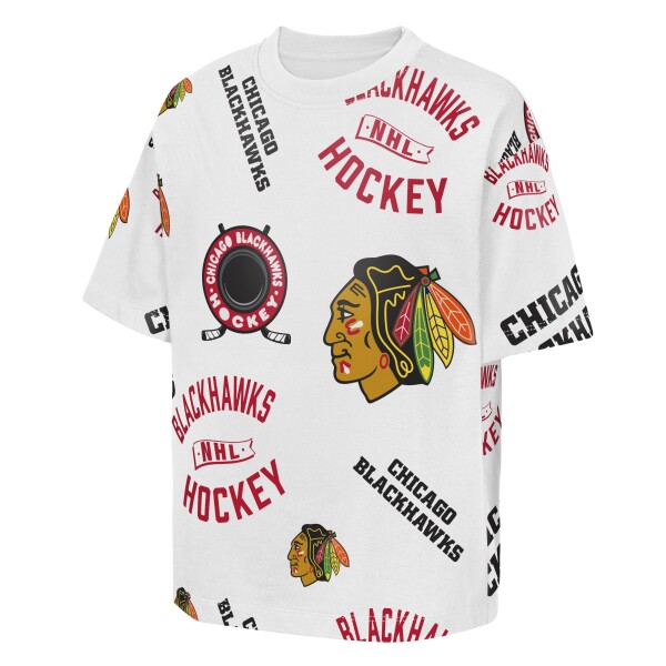 Outerstuff Dětské tričko Chicago Blackhawks NHL Unstoppable All Over Print Short Sleeve Elevated Velikost: Dětské M (136 – 152)