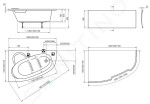 RAVAK - Asymmetric Asymetrická vana 170 R, 1700x1100 mm, pravá, bílá C491000000