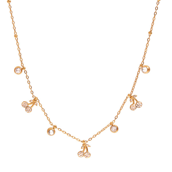 ELENYS Cherry Charm – pozlacený náhrdelník 18K žluté zlato Délka náhrdelníku: 40+5 cm / max. 45 cm