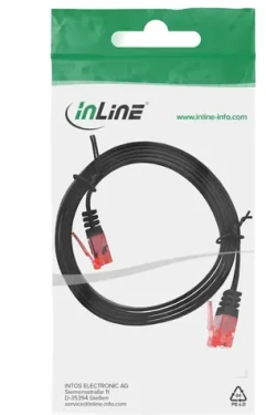 InLine černá / Patch kabel / Cat.6 / U/UTP / plochý / RJ-45 / 1 m (71601S)