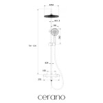 CERANO - Sprchový nástěnný sloup Selma - termostatická vanová otočná baterie - černá matná - 80-130,4 CER-8050BD7756