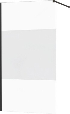 MEXEN - KIOTO Sprchová zástěna WALK-IN 120x200 cm 8 mm, černá, Transparent/matné sklo 800-120-101-70-35