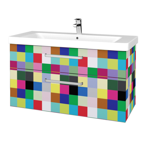 Dřevojas - Umyvadlová skříňka Q MAX SZZ2 105 - Individuální odstín dle RAL/NCS / Úchytka T01 / Individuální odstín dle RAL/NCS 331788A