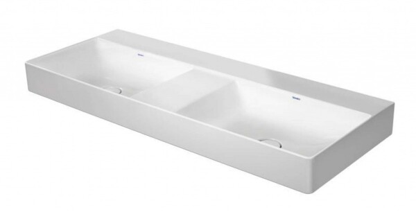 DURAVIT - DuraSquare Dvojumyvadlo nábytkové 120x47 cm, bez přepadu, bez otvoru pro baterii, DuraCeram, WonderGliss, bílá 23531200791