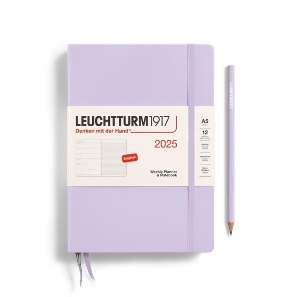 Leuchtturm1917 Weekly Planner &amp; Notebook Medium (A5) 2025 Lilac