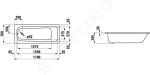 Laufen - Moderna Plus Zápustná ocelová vana 1700x700x395 mm, bílá H2251200000401