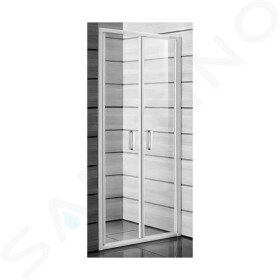 JIKA - Lyra plus Sprchové dveře dvoukřídlé 800x1900 mm, bílá/sklo transparentní H2563810006681