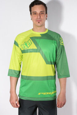 Royal DRIFT JERSEY 3/4 DARK GREEN/KERMIT GREE cyklistické tričko