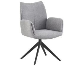 Otočná jídelní židle s područkami Kassandra, holubí šedá tkanina