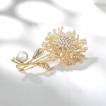 Exkluzivní brož Swarovski Elements Daisy - design sedmikrásky, Zlatá