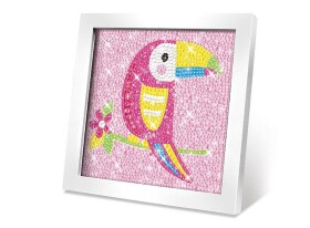 Kreativní set obraz s kamínky papoušek 17,5x17,5 cm, Wiky kreativita, W050834