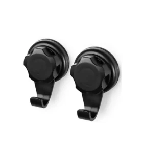 Compactor Bestlock Black Háčky do koupelny s přísavkou černá (2ks) / bez vrtání (RAN9771)