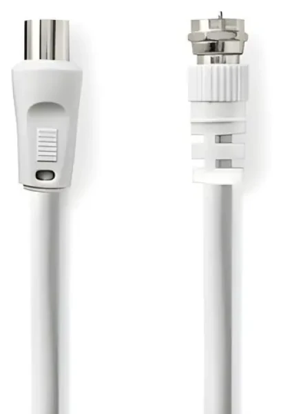Nedis satelitní anténní kabel F(M) - IEC(M) bílá / Kabel / 75 Ohm / 50 dB / dvojité stínění / 1,5 m (CSGL41800WT15)