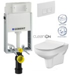 GEBERIT KOMBIFIXBasic vč. bílého tlačítka DELTA 50 + WC CERSANIT CITY NEW CLEANON + WC SEDÁTKO SLIM 110.100.00.1 50BI CI2