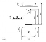 IDEAL STANDARD - Ipalyss Umyvadlo na desku, 55x38 cm, bez přepadu, Powder E2076X8