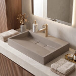REA - Umyvadlo z litého mramoru GOYA TAUPE 70CM REA-U4414