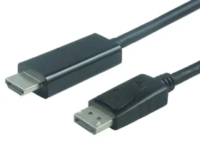 PremiumCord Kabel DisplayPort 1.2 – HDMI 2.0 černá / Kabel / 4K 60Hz / pozlacené konektory / M/M / 3 m (kportadk04-03)