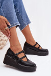 Dámské polobotky na platformě s pásky Černé Jesivelle 38