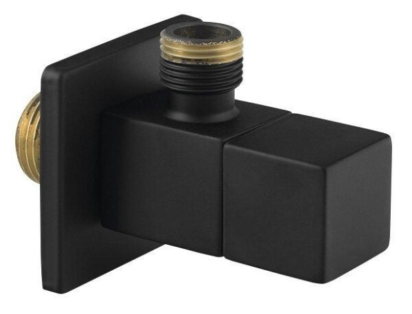 SAPHO - Rohový ventil hranatý, 1/2"x3/8", černá mat SL115