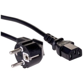 Akyga napájecí kabel [1x IEC C13 zásuvka 10 A - 1x zástrčka s ochranným kontaktem] 3.00 m černá
