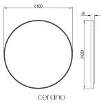 CERANO - Koupelnové zrcadlo Vado, kovový rám - černá matná - Ø 60 CER-NT8232B-60