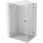 MEXEN/S - Lunar-B L sprchový kout dveře křídlové levá 90 x 80, transparent, růžové zlato 832L-090-080-60-00-L