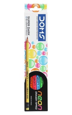 Grafitové pastelky kulaté neonové HB s gumou (12 ks)