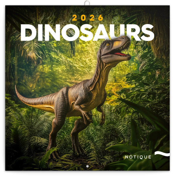 Kalendář 2026 poznámkový: Dinosauři 30 x 30 cm