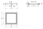 I-Drain - Square Rošt Plano/Tile 15x15 cm, pro podlahovou vpusť, dvoustranné provedení IDROSQ0150A