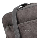 Semišová dámská crossbody kabelka Daniela, šedá