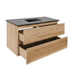 Koupelnová skříňka 2 zásuvková s umyvadlem SAT B-Way 99x50x45 cm dub mat BWAY2100OAKU4B BWAY2100OAKU4B