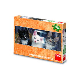 Puzzle Tři koťátka Panoramic 150 dílků - Dino
