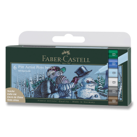 Popisovač Faber-Castell Pitt Artist Pen Brush Winter 6, ks, odstín zima