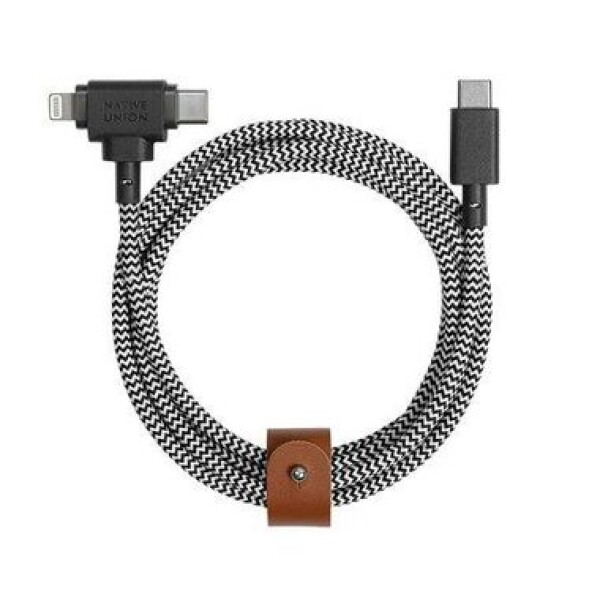 Native Union BELT-CCL-ZEB-NP Universal USB-C – Lighting/USB-C, 1,8m