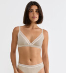 Dámská podprsenka GO Ribbed R Bralette - GRAY - sv. béžová M013 - SLOGGI GRAY L