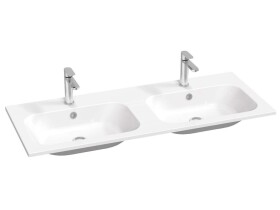 RAVAK - Chrome Slim Dvojumyvadlo 120x49 cm, s přepadem, 2 otvory pro baterii, bílá XJG01112001