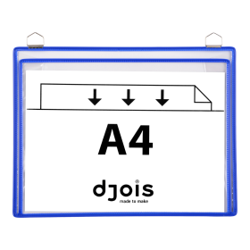Djois velkokapacitní rámeček s kapsou a dvěma očky, A4, modrý, 5 ks