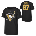 Outerstuff Dětské tričko Sidney Crosby #87 Pittsburgh Penguins NHL Flat Captains Name & Number Short Sleeve Cotton Velikost: Dětské S (122 – 134)