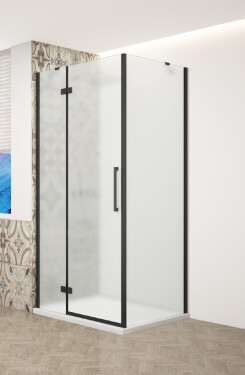 GELCO - TRINITY BLACK obdélníkový kout 1100x800 levý, matné sklo, GT5680-11ML-B GT5680-11ML-B