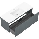 MEXEN/S - Rivel koupelnová skříňka 120 cm s umyvadlem Otis, 1 šuplík, reliéf , grafit mat/bílá mat - 91A20-12047-1-BF66-W18M0 91A20-12047-1-BF66-W18M01