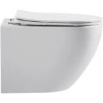 CERANO - WC závěsné Cesso, Vortex - vírové splachování + Slim/SoftClose sedátko - bílá lesklá - 49x36 CER-476678