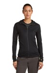 Dámská merino mikina ICEBREAKER Wmns 300 RealFleece Descender LS Zip Hood, Black velikost: XS