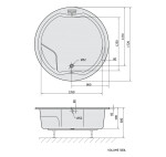 POLYSAN - ROYAL ROUND kulatá vana s konstrukcí 172x172x49cm, bílá 73211