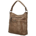Trendy dámská koženková kabelka na rameno Sandipa, tmavě béžová