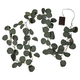 STAR TRADING Světelná LED girlanda Eucalyptus 180 cm, zelená barva, plast