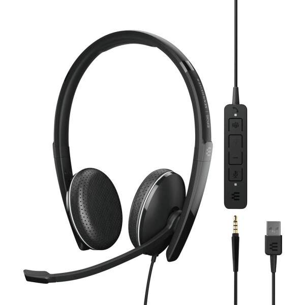 EPOS neu Sluchátka On Ear kabelová stereo černá Potlačení hluku regulace hlasitosti, Vypnutí zvuku mikrofonu telefon