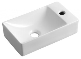 SAPHO - MARGITHA keramické umývátko 38x22cm, otvor pro baterii vpravo, bílá MGT3822