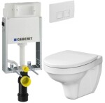 GEBERIT KOMBIFIXBasic vč. bílého tlačítka DELTA 50 + WC CERSANIT DELFI + SEDÁTKO 110.100.00.1 50BI DE1