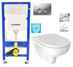 GEBERIT DuofixBasic s matným tlačítkem DELTA21 + WC JIKA LYRA PLUS RIMLESS + SEDÁTKO DURAPLAST SLOWCLOSE 458.103.00.1 21MA LY2