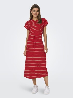 Červené dámské pruhované basic midi šaty ONLY May